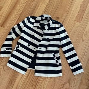 Loft double breasted jacket in cream and black stripes